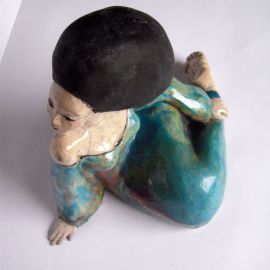 Paris Art Web - Sculpture - Melanie Bourget - Raku Ceramics Statue 982 (1)