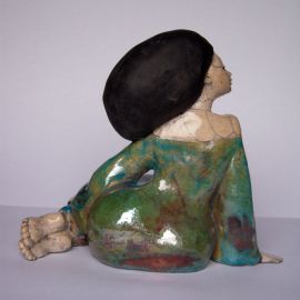 Paris Art Web - Sculpture - Melanie Bourget - Raku Ceramics Statue 982 (2)