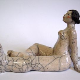 Paris Art Web - Sculpture - Melanie Bourget - Raku Ceramics Statue 989