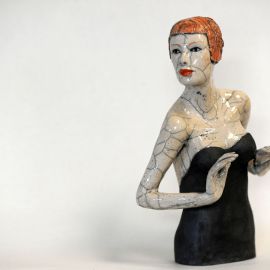 Paris Art Web - Sculpture - Melanie Bourget - Raku Ceramics Torso 944