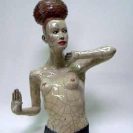 Paris Art Web - Sculpture - Melanie Bourget - Raku Ceramics Torso 946