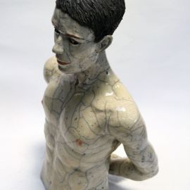 Paris Art Web - Sculpture - Melanie Bourget - Raku Ceramics Torso 951 (2)
