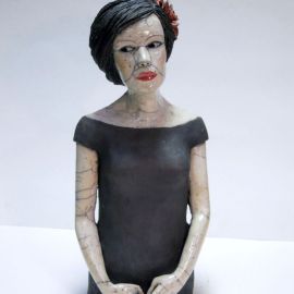 Paris Art Web - Sculpture - Melanie Bourget - Raku Ceramics Torso 955 (1)