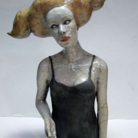 Paris Art Web - Sculpture - Melanie Bourget - Raku Ceramics Torso 954 (1)