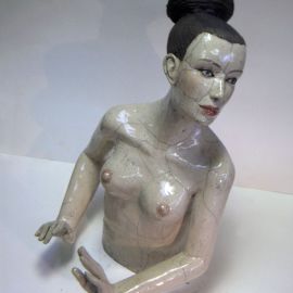 Paris Art Web - Sculpture - Melanie Bourget - Raku Ceramics Torso 957