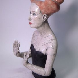 Paris Art Web - Sculpture - Melanie Bourget - Raku Ceramics Torso 967 (1)