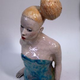 Paris Art Web - Sculpture - Melanie Bourget - Raku Ceramics Torso 968 (2)