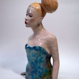 Paris Art Web - Sculpture - Melanie Bourget - Raku Ceramics Torso 968 (1)