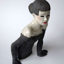 Paris Art Web - Sculpture - Melanie Bourget - Raku Ceramics Torso 972 (1)