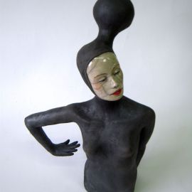 Paris Art Web - Sculpture - Melanie Bourget - Raku Ceramics Torso 973 (1)