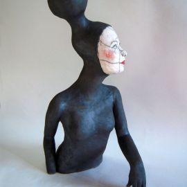 Paris Art Web - Sculpture - Melanie Bourget - Raku Ceramics Torso 977 (1)