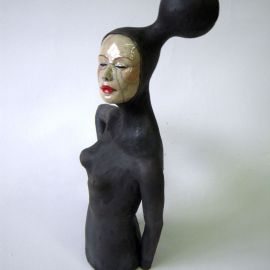 Paris Art Web - Sculpture - Melanie Bourget - Raku Ceramics Torso 974