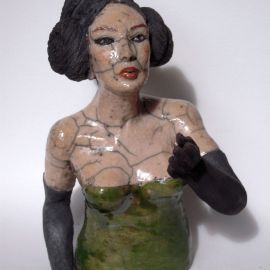Paris Art Web - Sculpture - Melanie Bourget - Raku Ceramics Torso 981 (1)