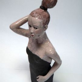 Paris Art Web - Sculpture - Melanie Bourget - Raku Ceramics Torso 983 (1)