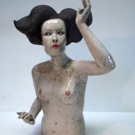 Paris Art Web - Sculpture - Melanie Bourget - Raku Ceramics Torso 987