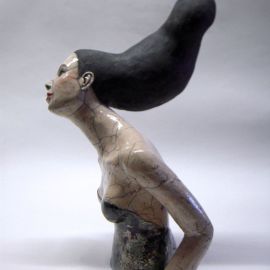 Paris Art Web - Sculpture - Melanie Bourget - Raku Ceramics Torso 994 (1)