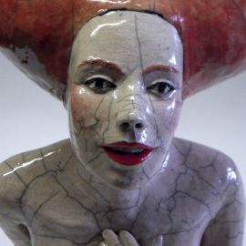 Paris Art Web - Sculpture - Melanie Bourget - Raku Ceramics Torso 999